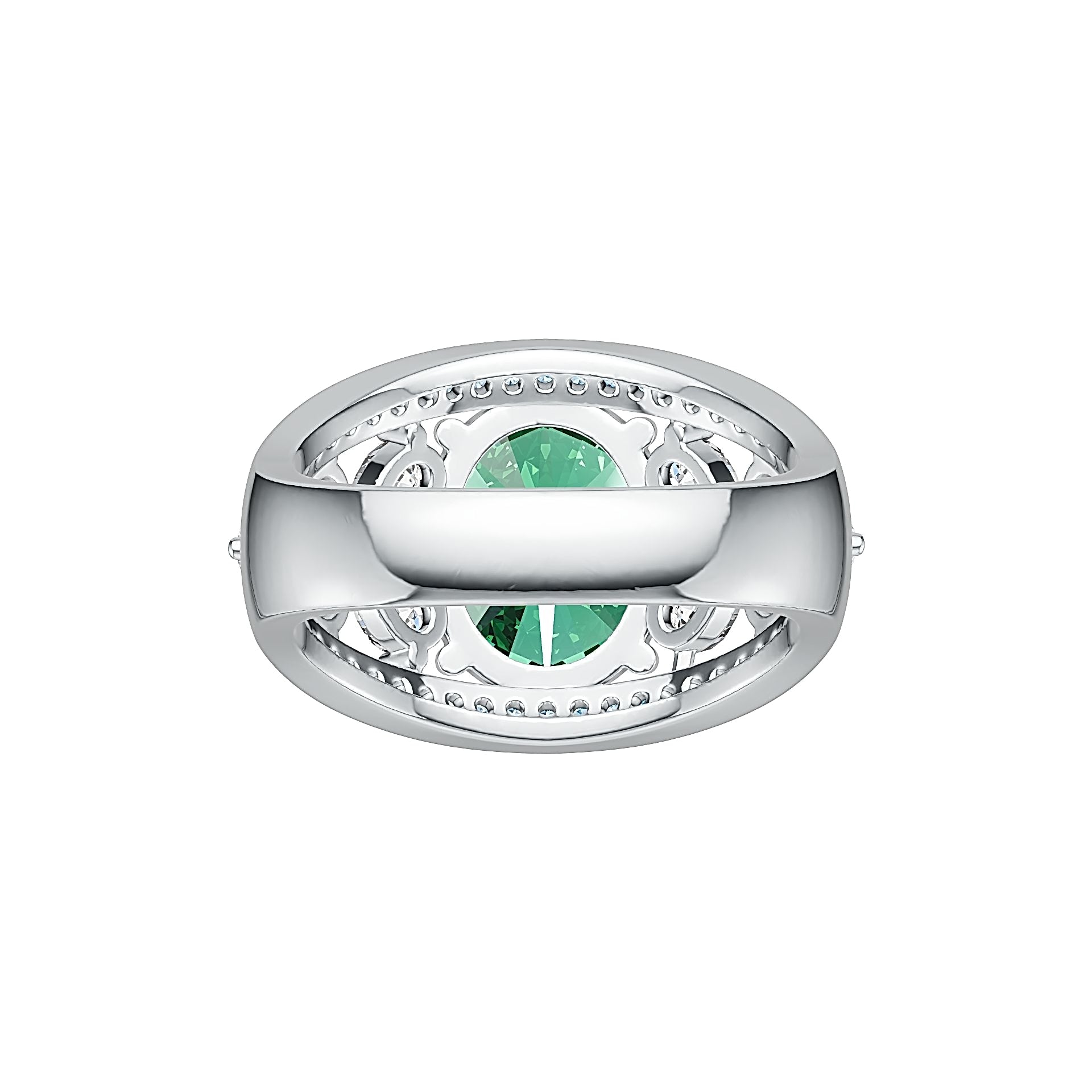 14K Gold Semi Mount Ring Setting Oval OV 12X10MM with Diamond Accent DHJ