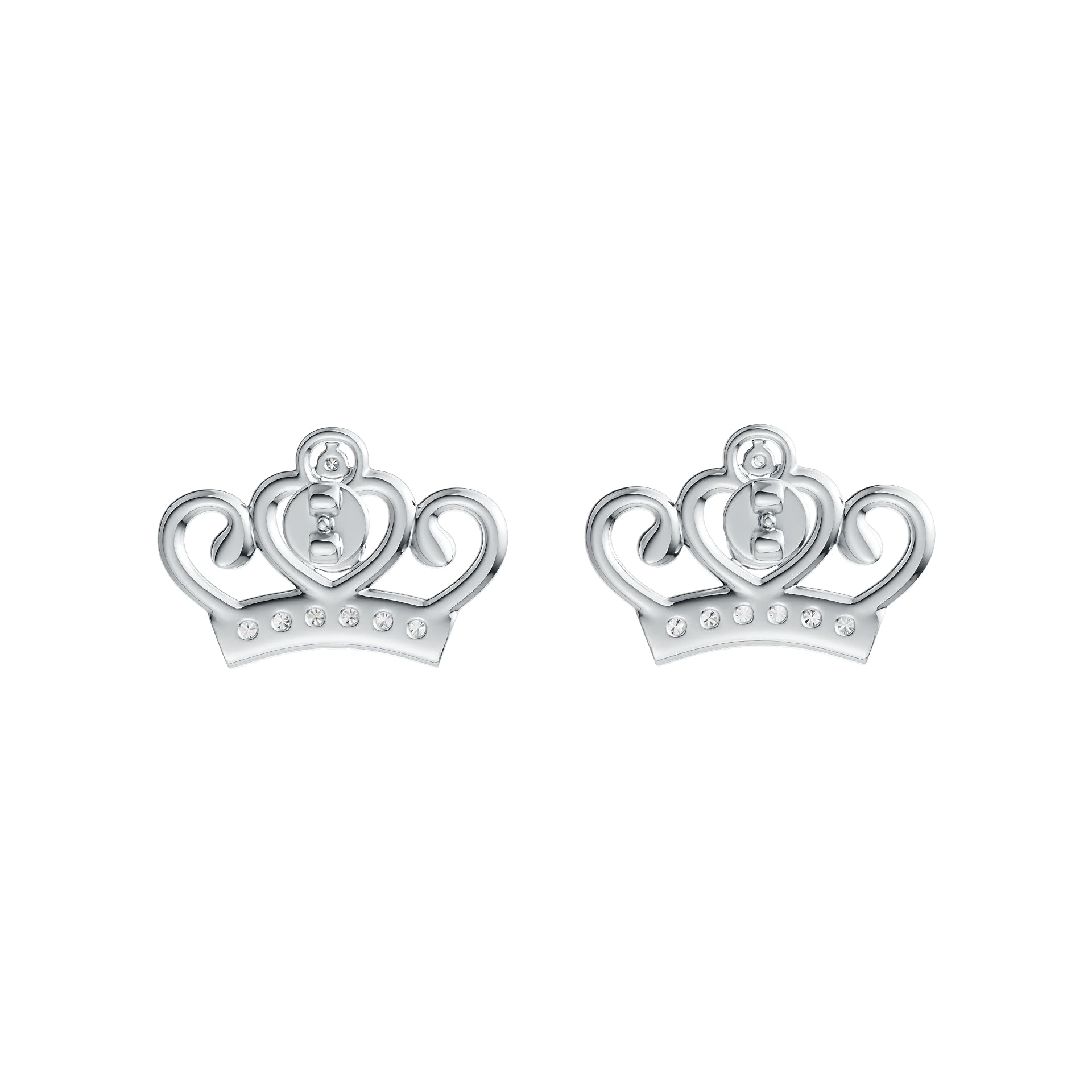 Sterling Silver Semi Mount Earrings Setting Round RD 3x3mm Crown Theme DHJ