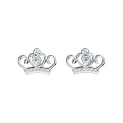 Sterling Silver Semi Mount Earrings Setting Round RD 3x3mm Crown Theme DHJ