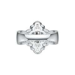 Sterling Silver Semi Mount Ring Setting Oval OV 8X6mm Flower Theme DHJ