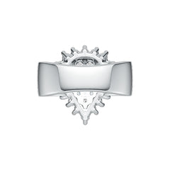 Platinum Cluster Ring Pear-Shaped with White Topaz or Moissanite Diamond Accent DHJ