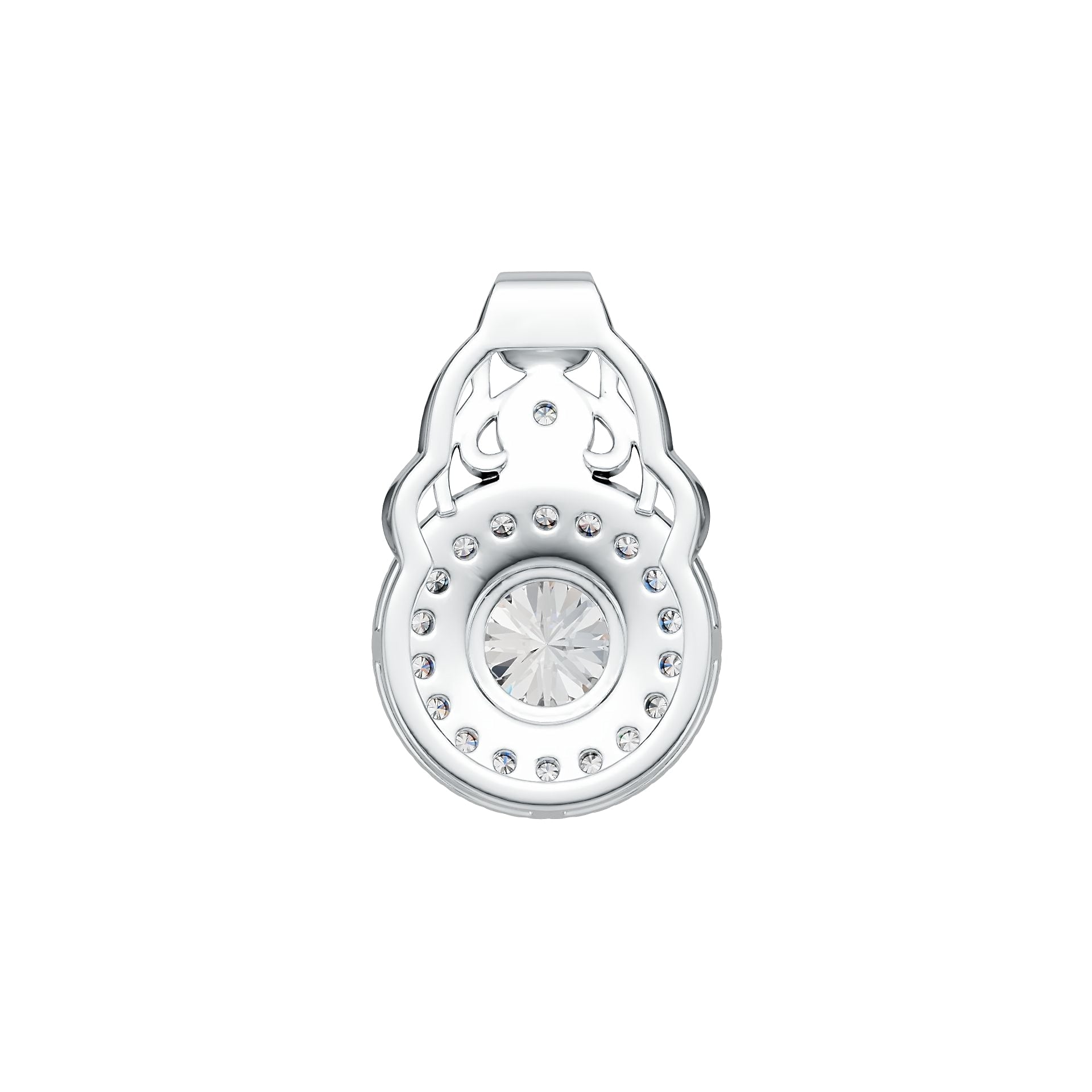 Sterling Silver Semi Mount Pendant Setting Round RD 6.5mm DHJ