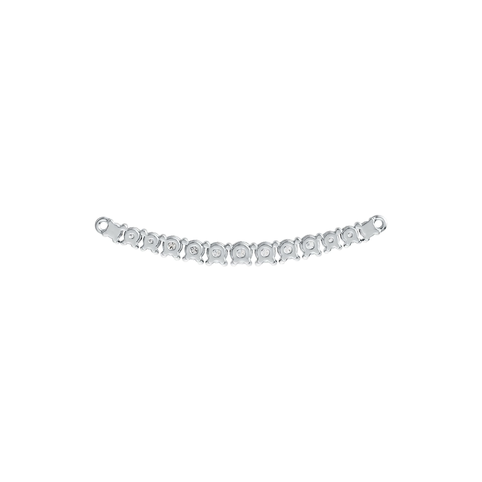 18K Gold Pendant Arc Curved with White Topaz or Moissanite Diamond Accent DHJ