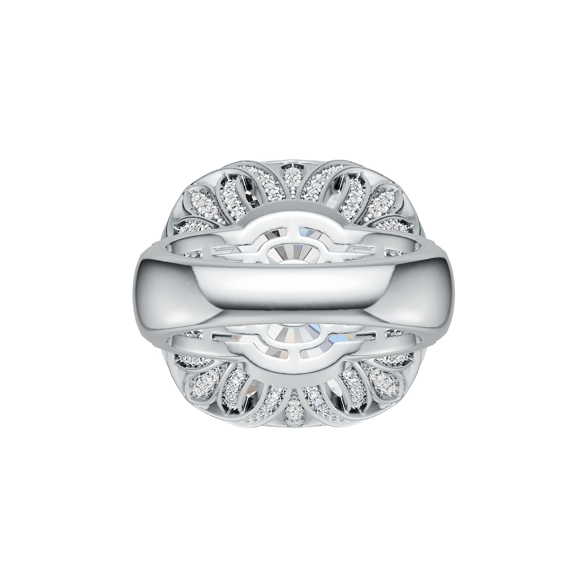 Sterling Silver Semi Mount Ring Setting Cushion CU 18X18mm DHJ
