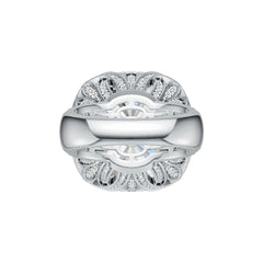 Sterling Silver Semi Mount Ring Setting Cushion CU 18X18mm DHJ