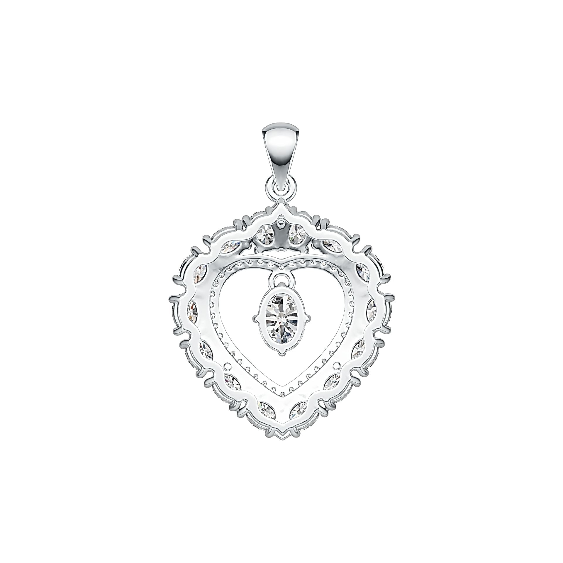 14K Gold Semi Mount Pendant Setting Oval OV 7X5mm Diamond Accent DHJ