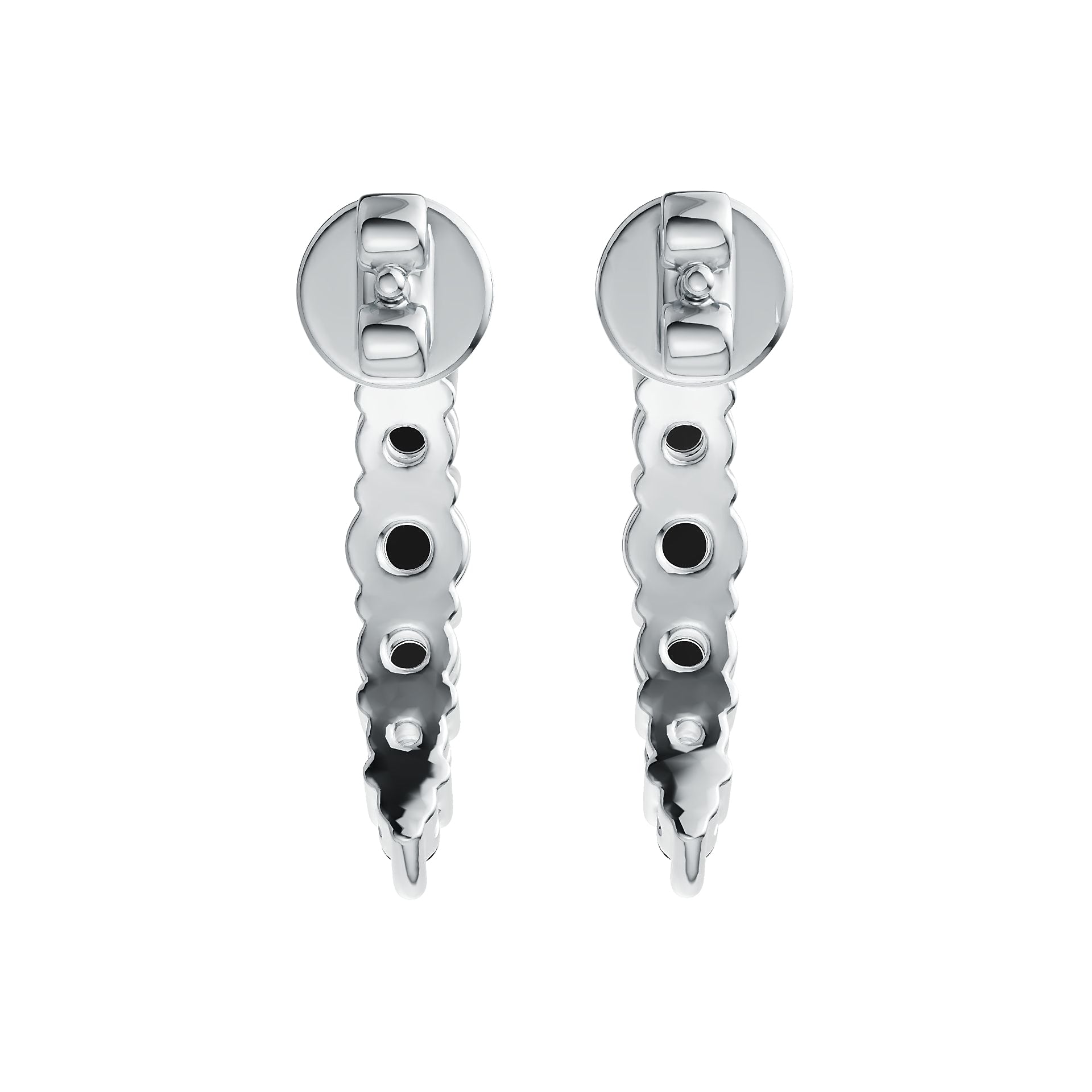 Sterling Silver Semi Mount Earrings Setting Round RD 3x3mm DHJ