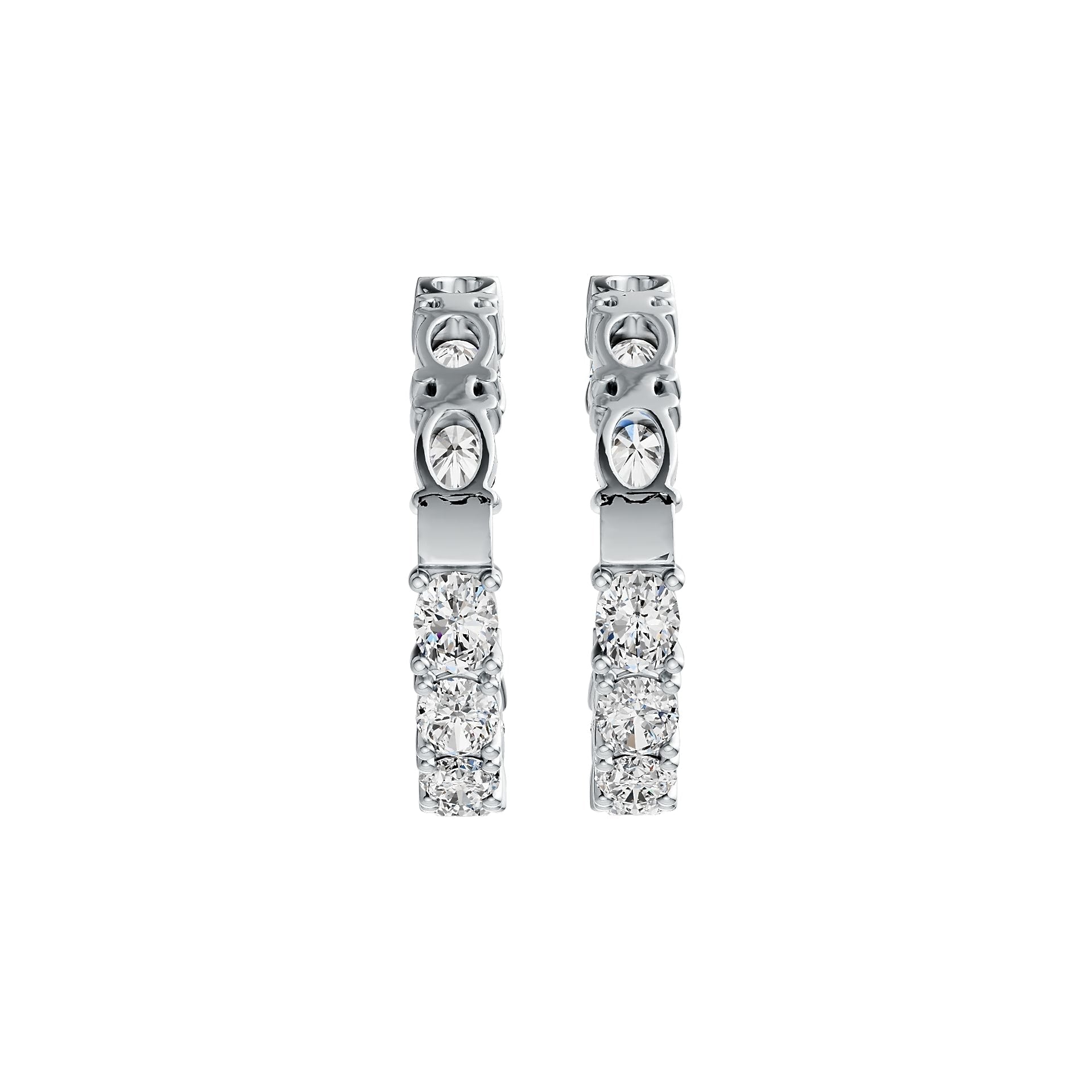 18K Gold Semi Mount Earrings Setting Oval OV 5X4mm DHJ