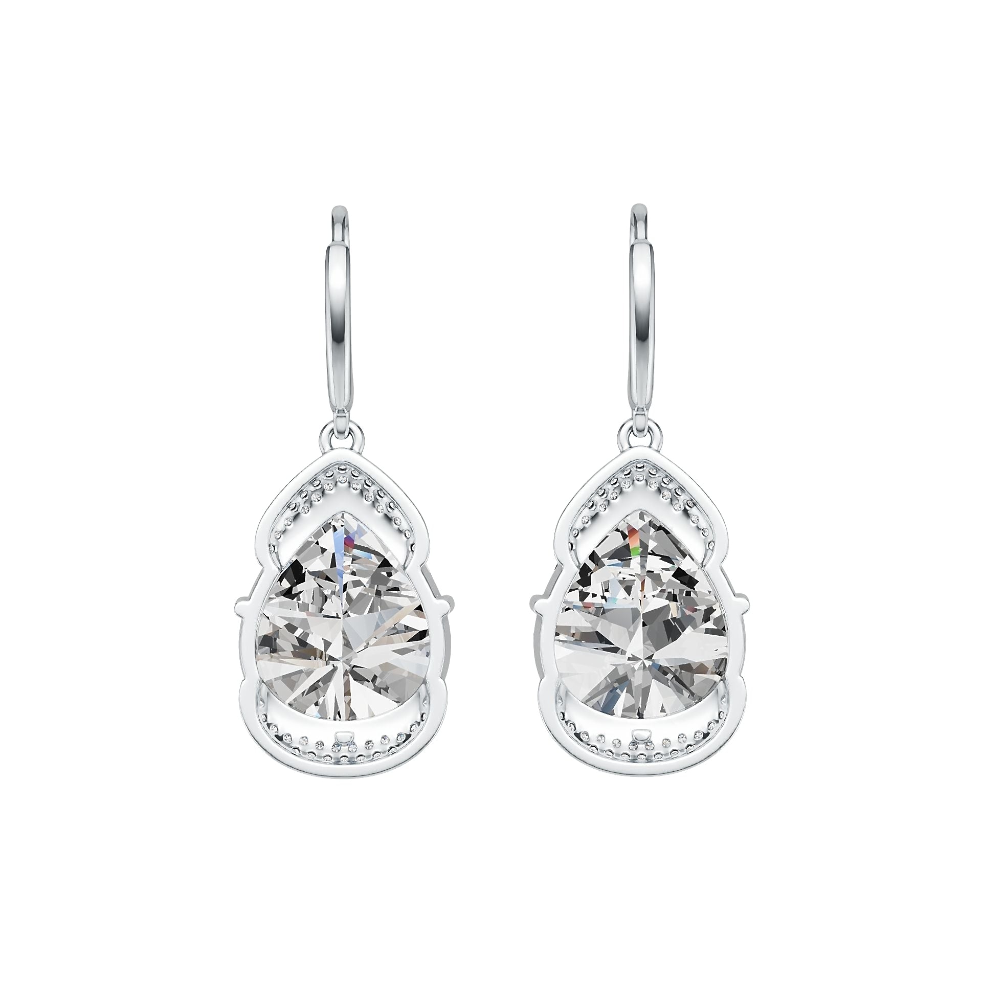 Sterling Silver Semi Mount Earrings Setting Pear PE 14X12mm DHJ