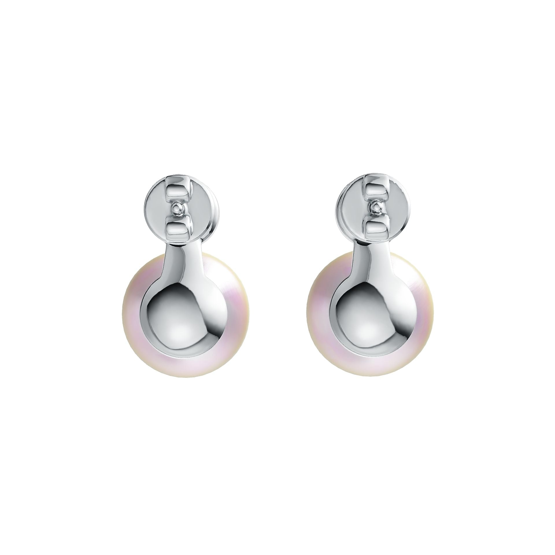 18K Gold Semi Mount Earrings Setting Round RD 8x8mm Diamond Accent DHJ