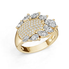 10K Gold Semi Mount Ring Setting Round Ro 8x5mm Moissanite Accent Syz Jewelry