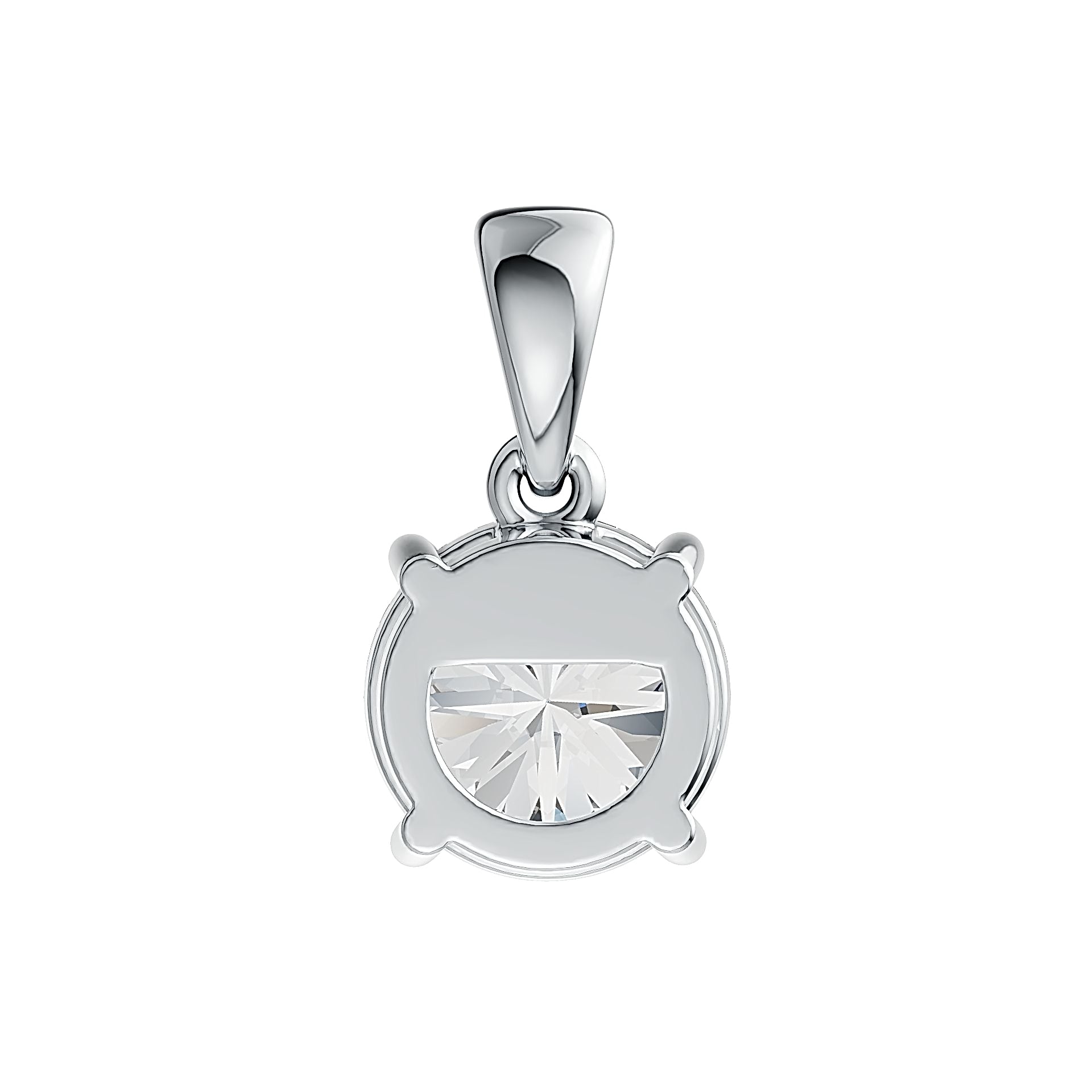 Sterling Silver Semi Mount Pendant Setting Round RD 9x9mm - Syzjewelry