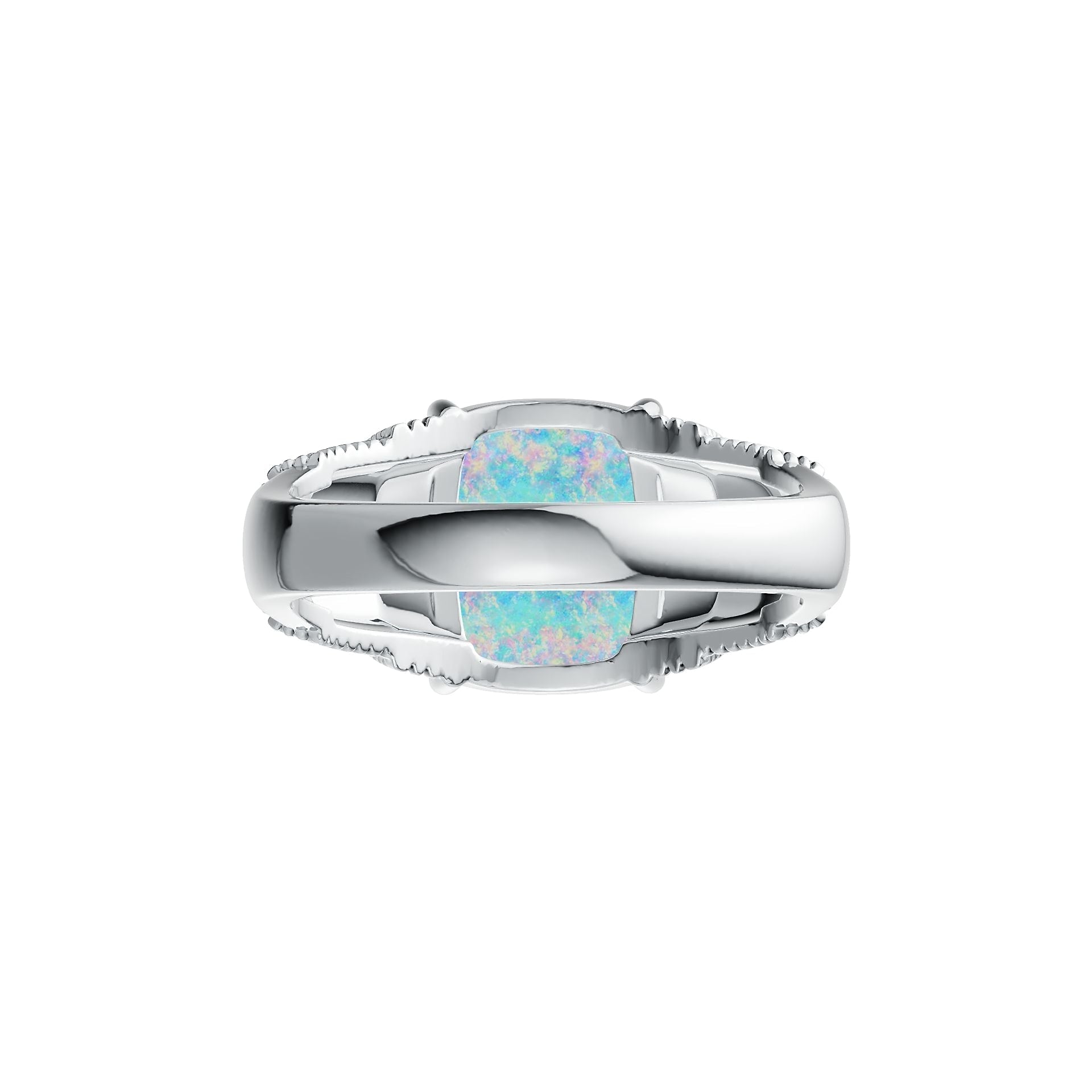 Platinum Semi Mount Ring Setting Cushion CU 12X10mm Cabochon Diamond Accent DHJ