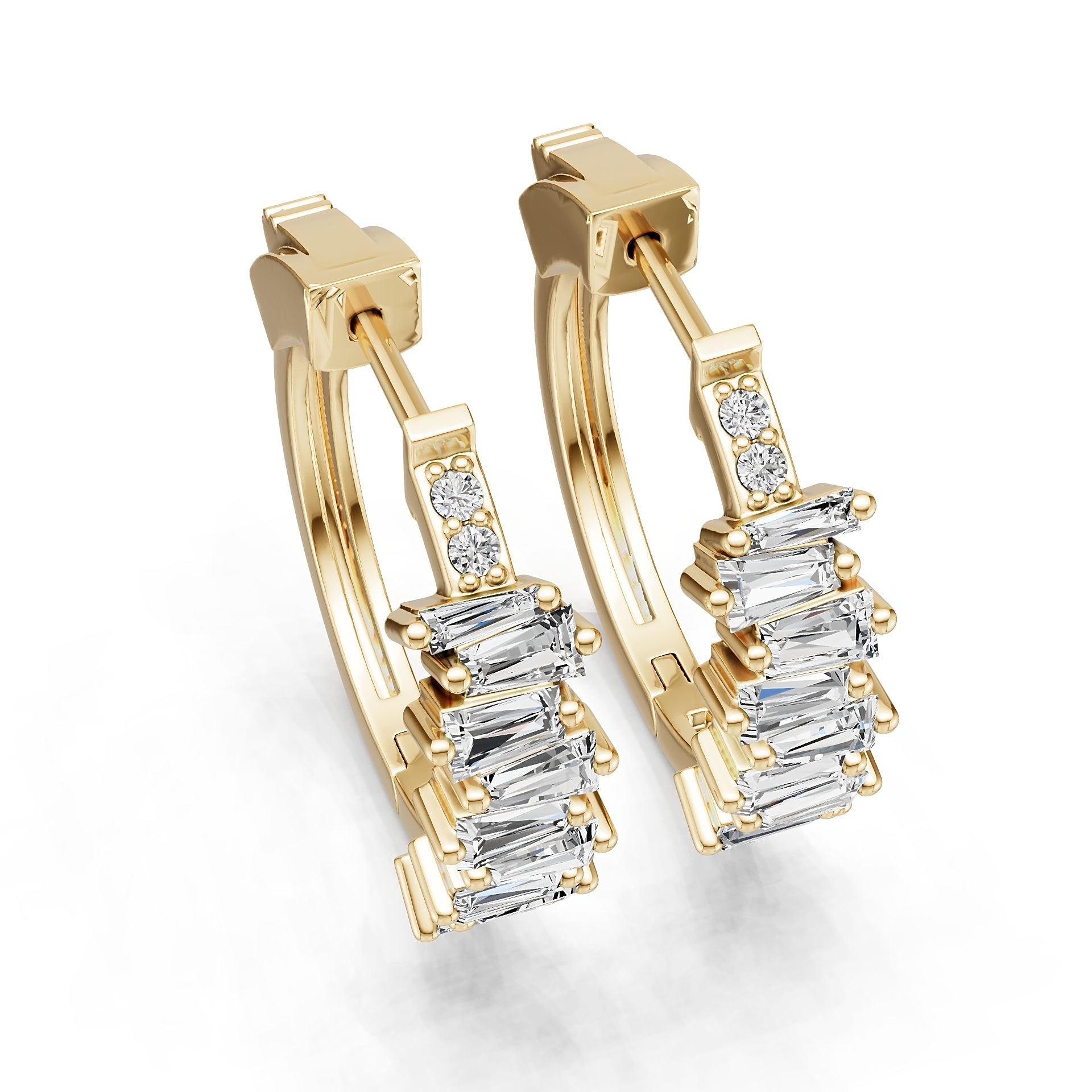 10K Gold Semi Mount Earrings Setting Square Sq 4x2mm Syz Jewelry