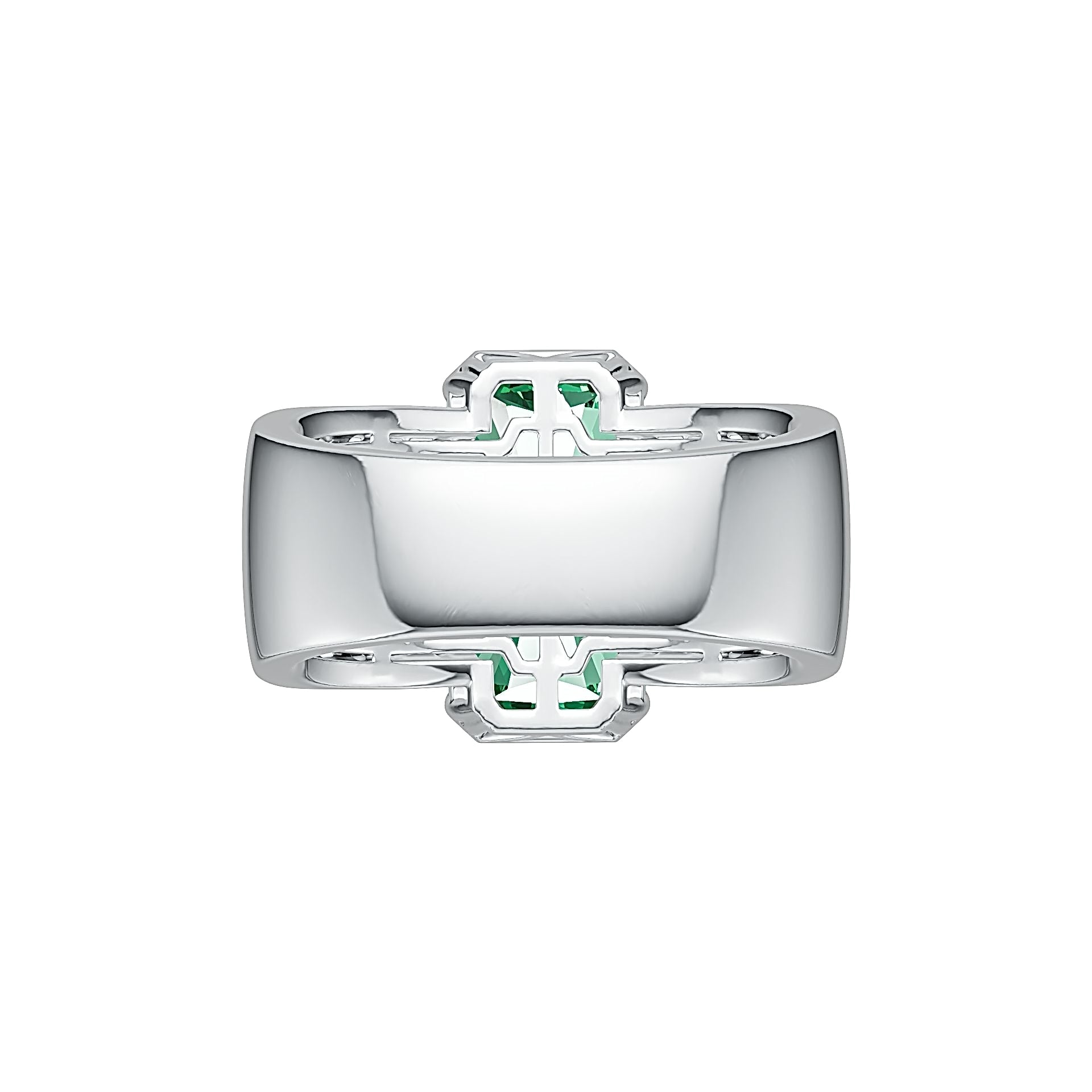 Sterling Silver Semi Mount Ring Setting Emerald OCT 16X9mm DHJ