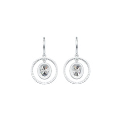 Platinum Semi Mount Earrings Setting Oval OV 10X8mm Diamond Accent DHJ