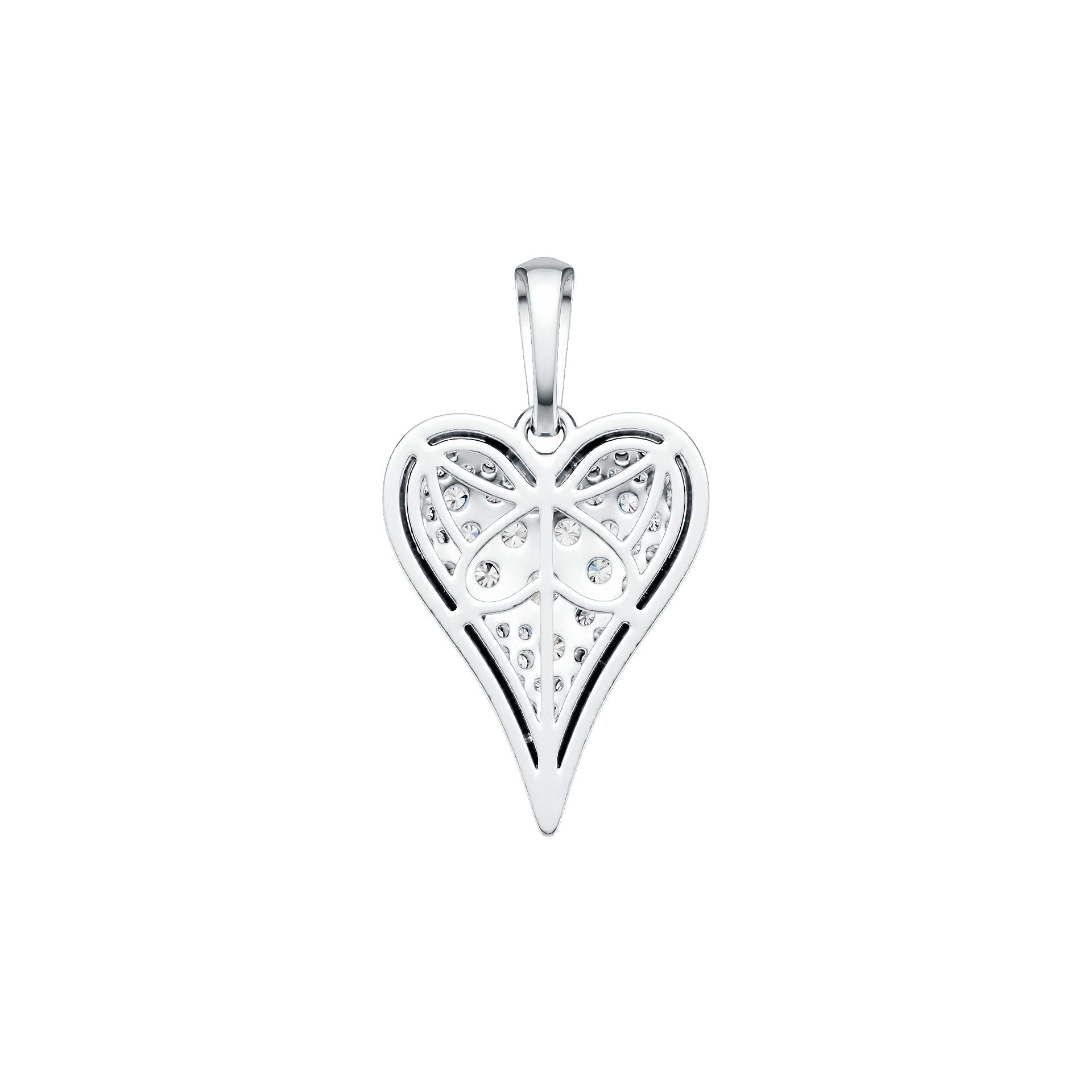 Sterling Silver Pendant with White Topaz or Moissanite Heart Theme DHJ