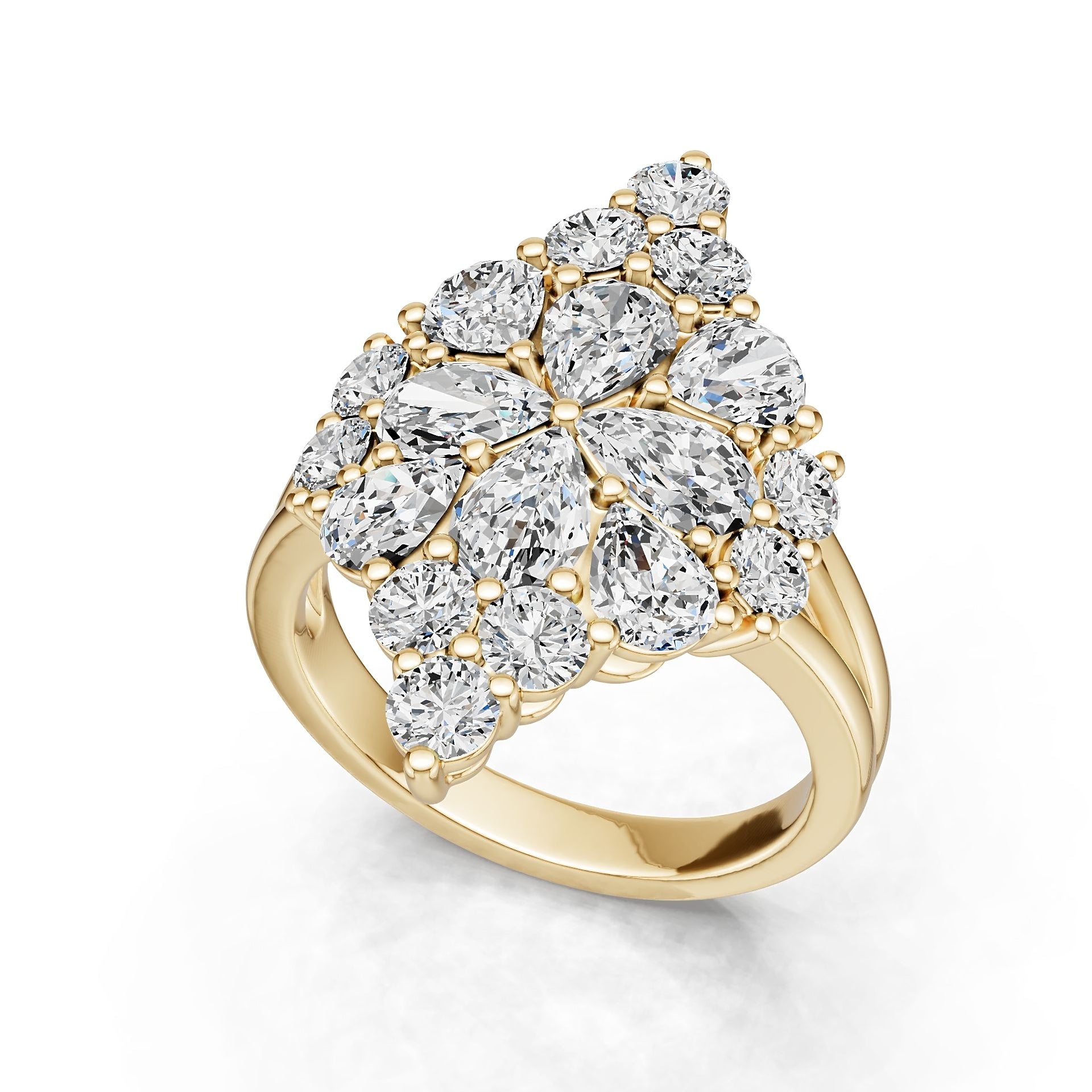 10K Gold Semi Mount Ring Setting Pear Pe 5x4mm Moissanite Accent Syz Jewelry