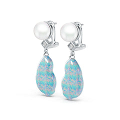 Sterling Silver Semi Mount Earrings Setting Round RD 9x9mm Pearl DHJ