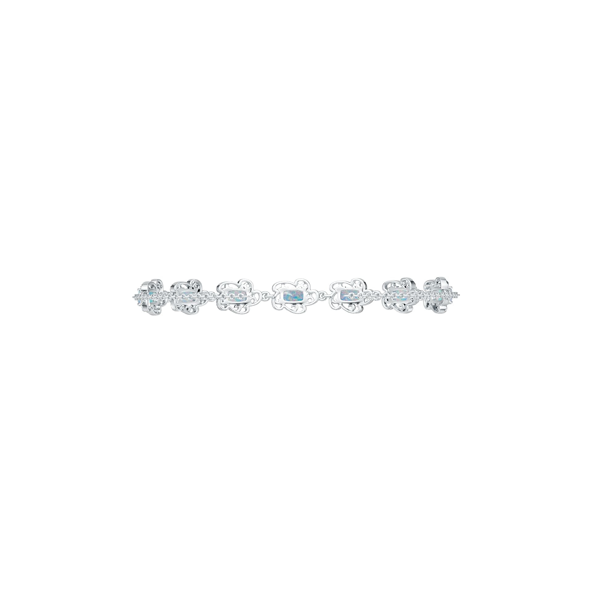 Sterling Silver Semi Mount Tennis Bracelet Setting Cushion CU 6X4mm Cabochon DHJ