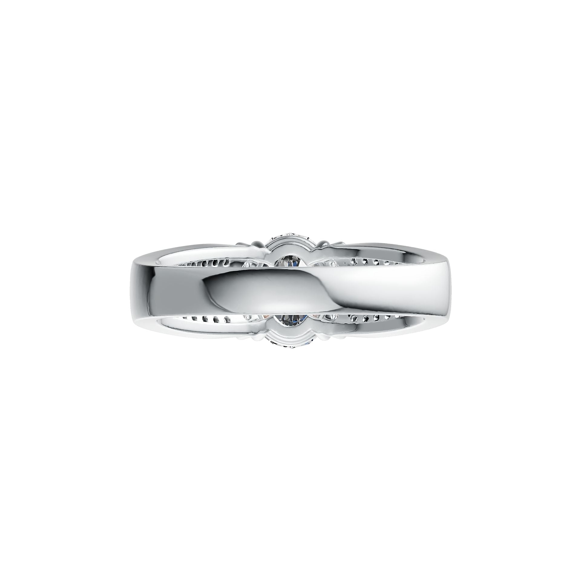 10K Gold Semi Mount Ring Setting Oval OV 9X7mm with Moissanite Accent DHJ