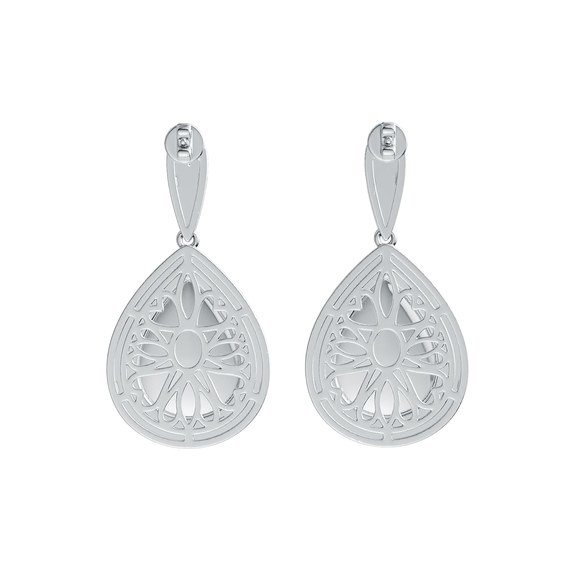 Sterling Silver Semi Mount Earrings Setting Pear PE 16X12mm Cabochon DHJ