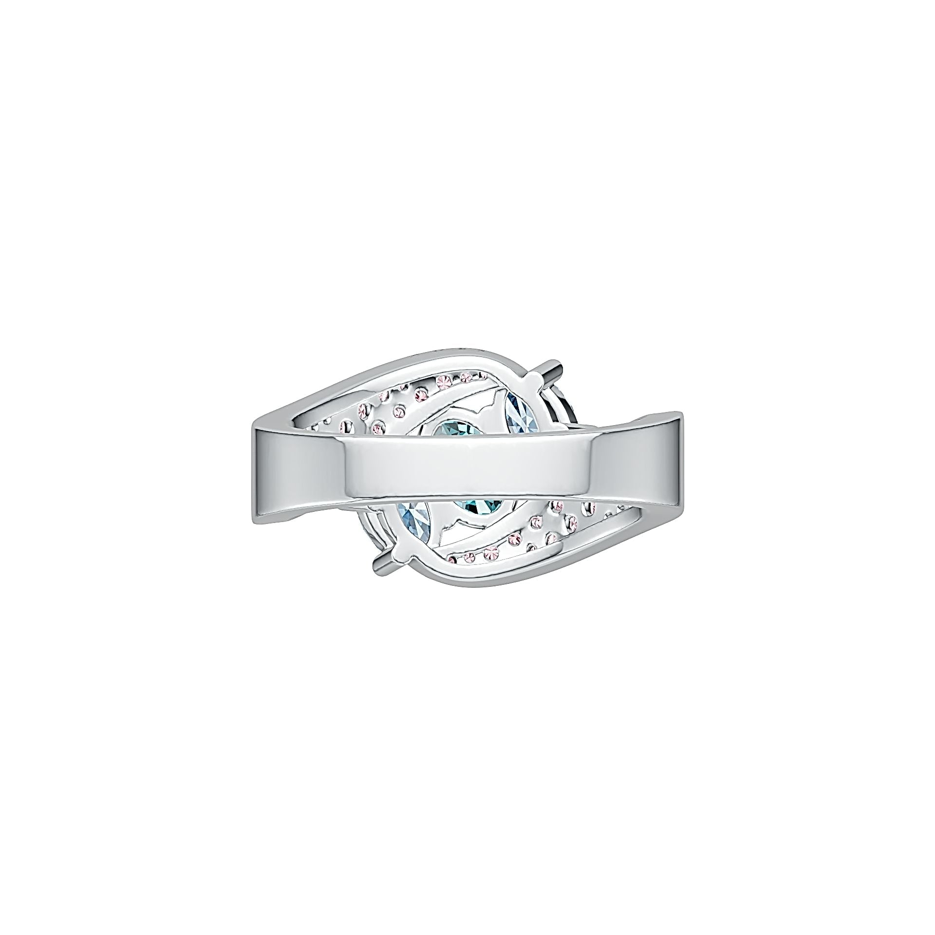 Platinum Semi Mount Ring Setting Oval OV 7X5mm OV 6X4mm Diamond Accent DHJ