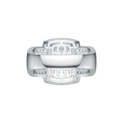 Sterling Silver Ring Square-Shaped with White Topaz or Moissanite DHJ