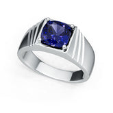 Men's Sterling Silver Semi Mount Ring Setting Cushion CU 8X8mm DHJ
