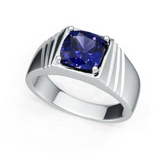 Men's Sterling Silver Semi Mount Ring Setting Cushion CU 8X8mm DHJ