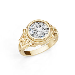 Platinum Semi Mount Ring Setting Round Ro 6x6mm Syz Jewelry