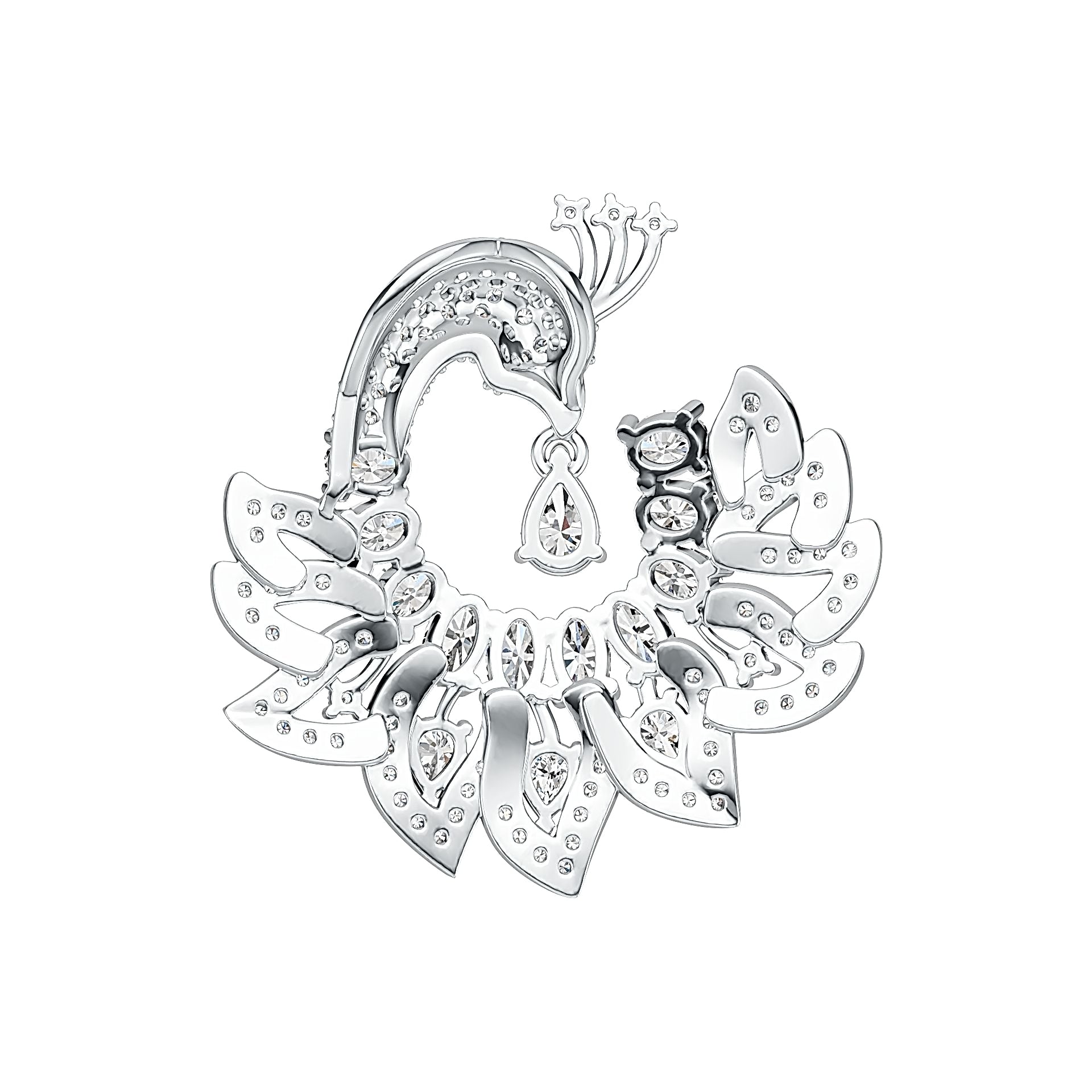 Sterling Silver Semi Mount Pendant Setting Pear PE 6x4mm Peacock Pendant DHJ