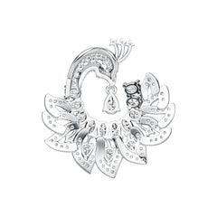 Sterling Silver Semi Mount Pendant Setting Pear PE 6x4mm Peacock Pendant DHJ