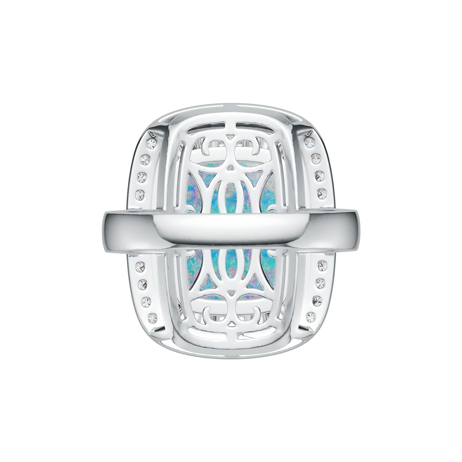 Sterling Silver Semi Mount Ring Setting Cushion CU 14X10mm Cabochon DHJ