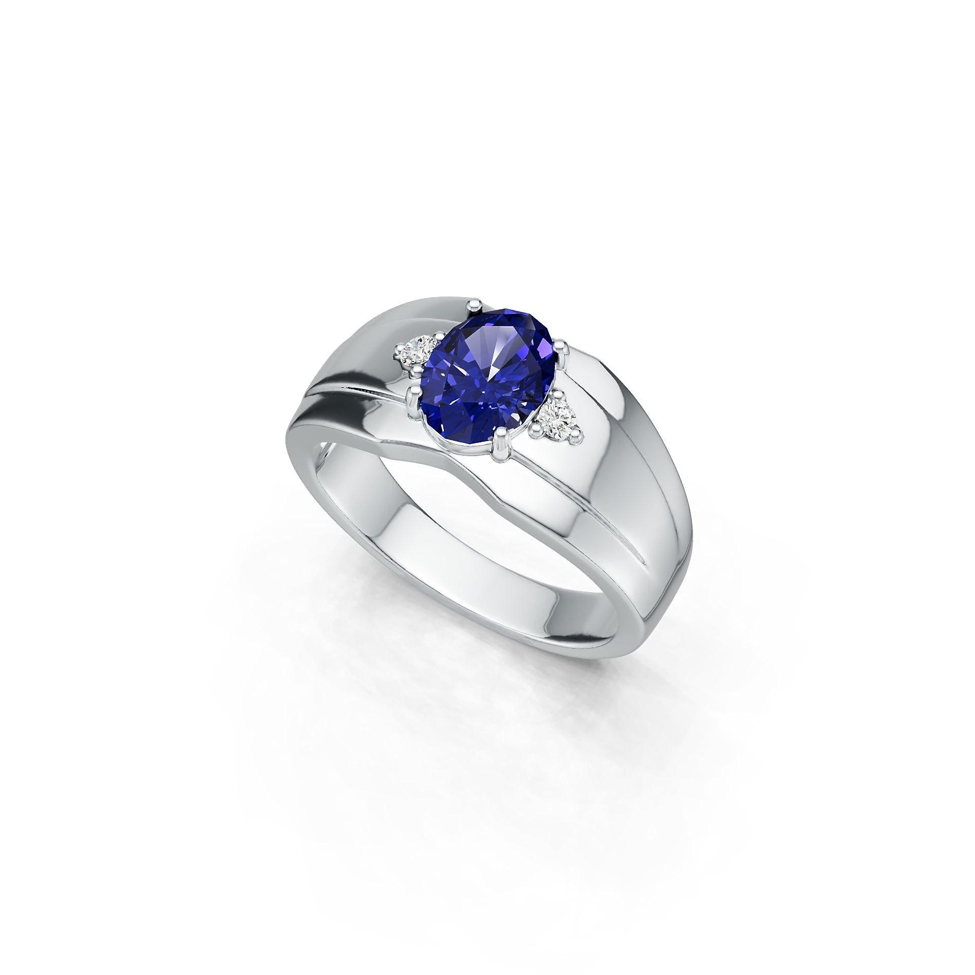 Sterling Silver Semi Mount Ring Setting OV 8x6mm White Topaz N0370GTL19578R Syzjewelry