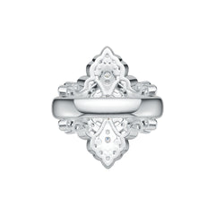 Sterling Silver Semi Mount Ring Setting Round RD 7x7mm Art Deco DHJ