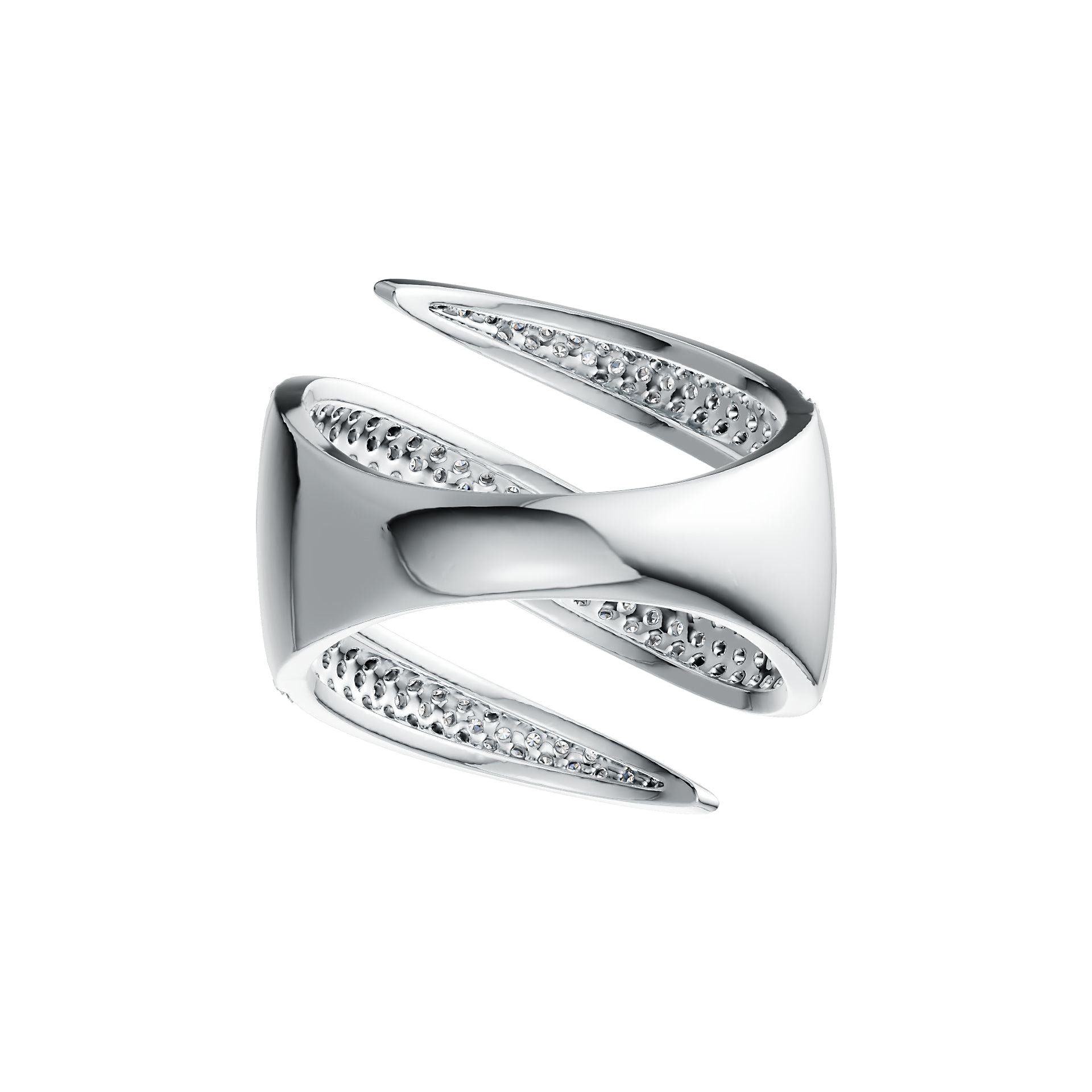 Sterling Silver Cocktail Ring Wrap-Style with White Topaz or Mossanite DHJ