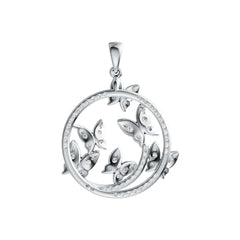 Sterling Silver Pendant with White Topaz or Moissanite Butterfly Theme DHJ
