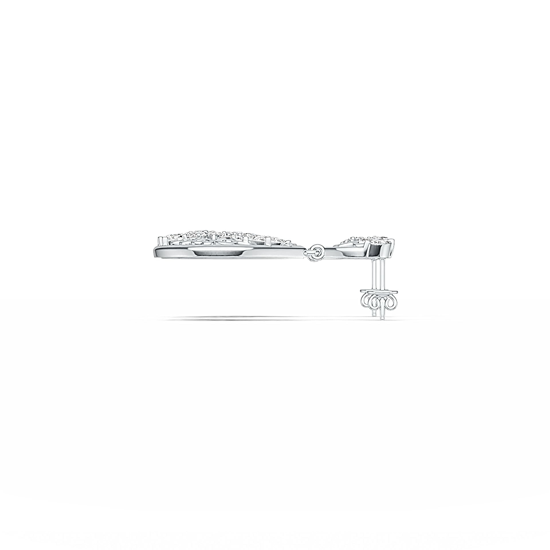 Platinum Semi Mount Earrings Setting Pear PE 5X3mm Diamond Accent DHJ