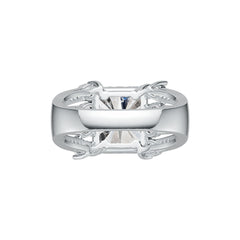 Sterling Silver Semi Mount Ring Setting Emerald OCT 12X10mm DHJ