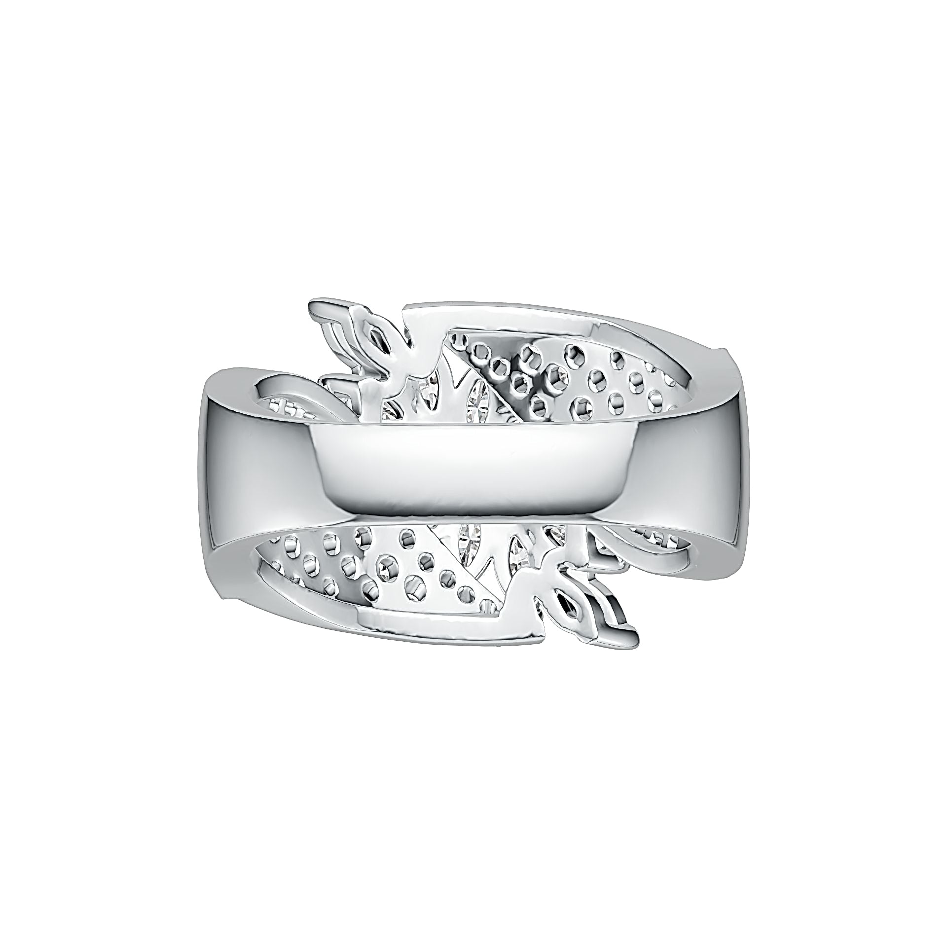 Sterling Silver Cluster Cocktail Ring with White Topaz or Moissanite DHJ