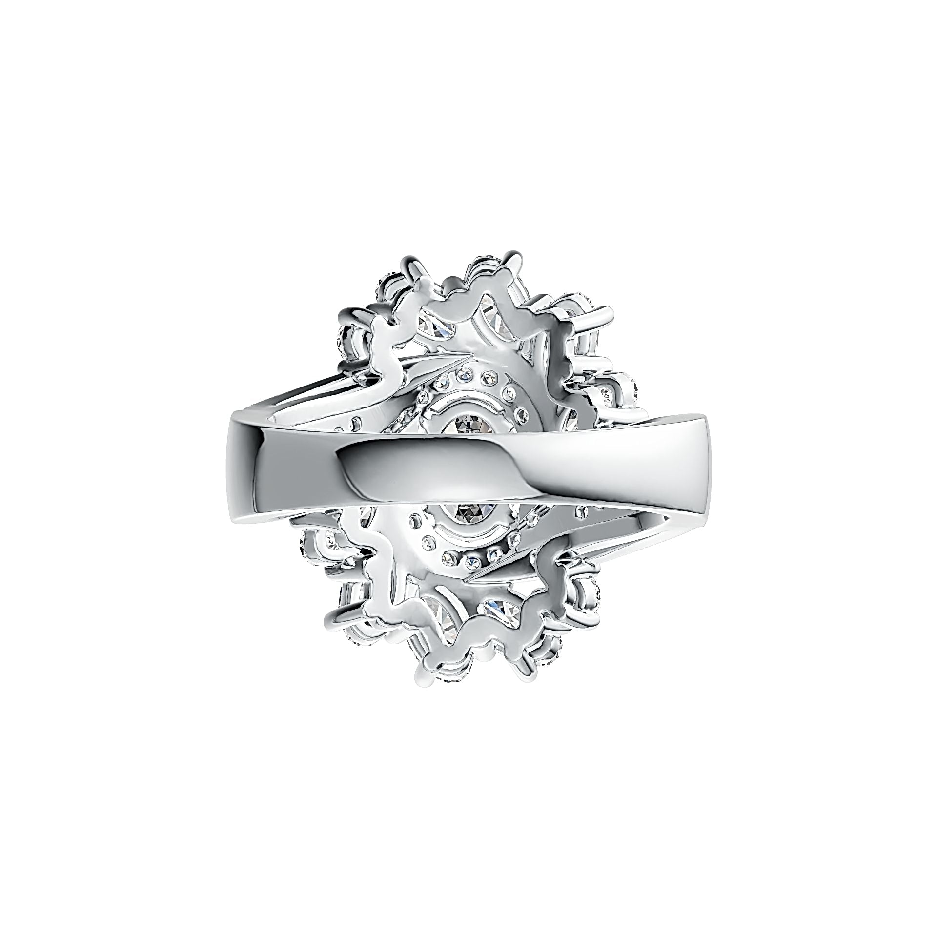 Platinum Semi Mount Ring Setting Oval OV 7X5mm OV 5X3mm Diamond Accent DHJ