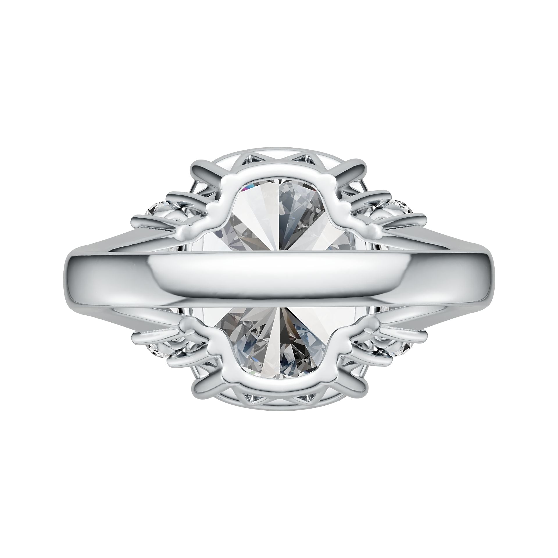 Sterling Silver Semi Mount Ring Setting CU 16X12mm White Topaz Syzjewelry