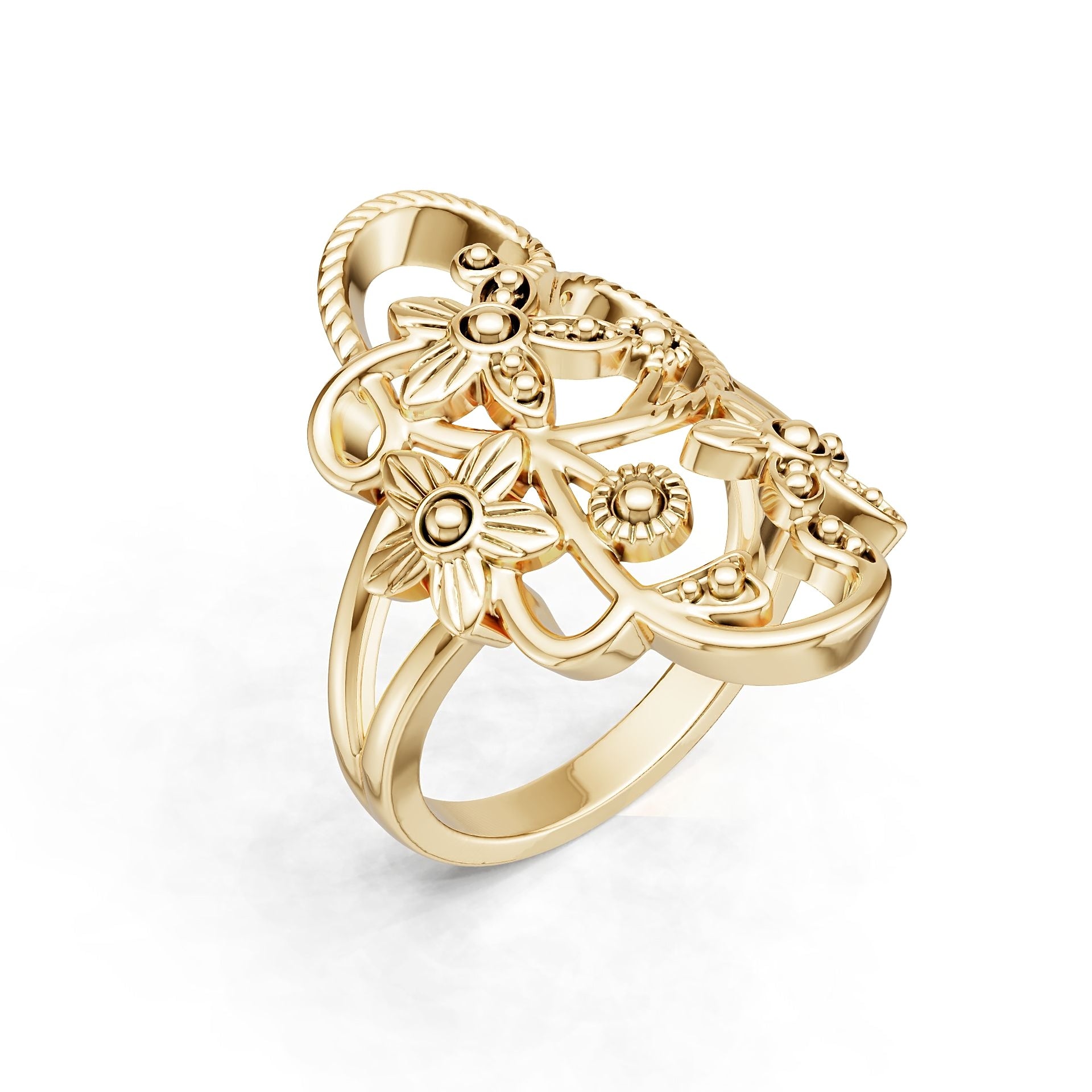 18K Gold Semi Mount Ring Setting Round Ro 6x6mm Syz Jewelry