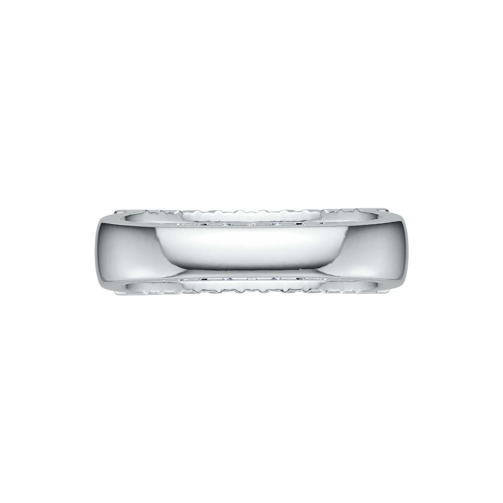 10K Gold Ring with or Moissanite Three-Row Half-Eternity Ring Moissanite Accent DHJ
