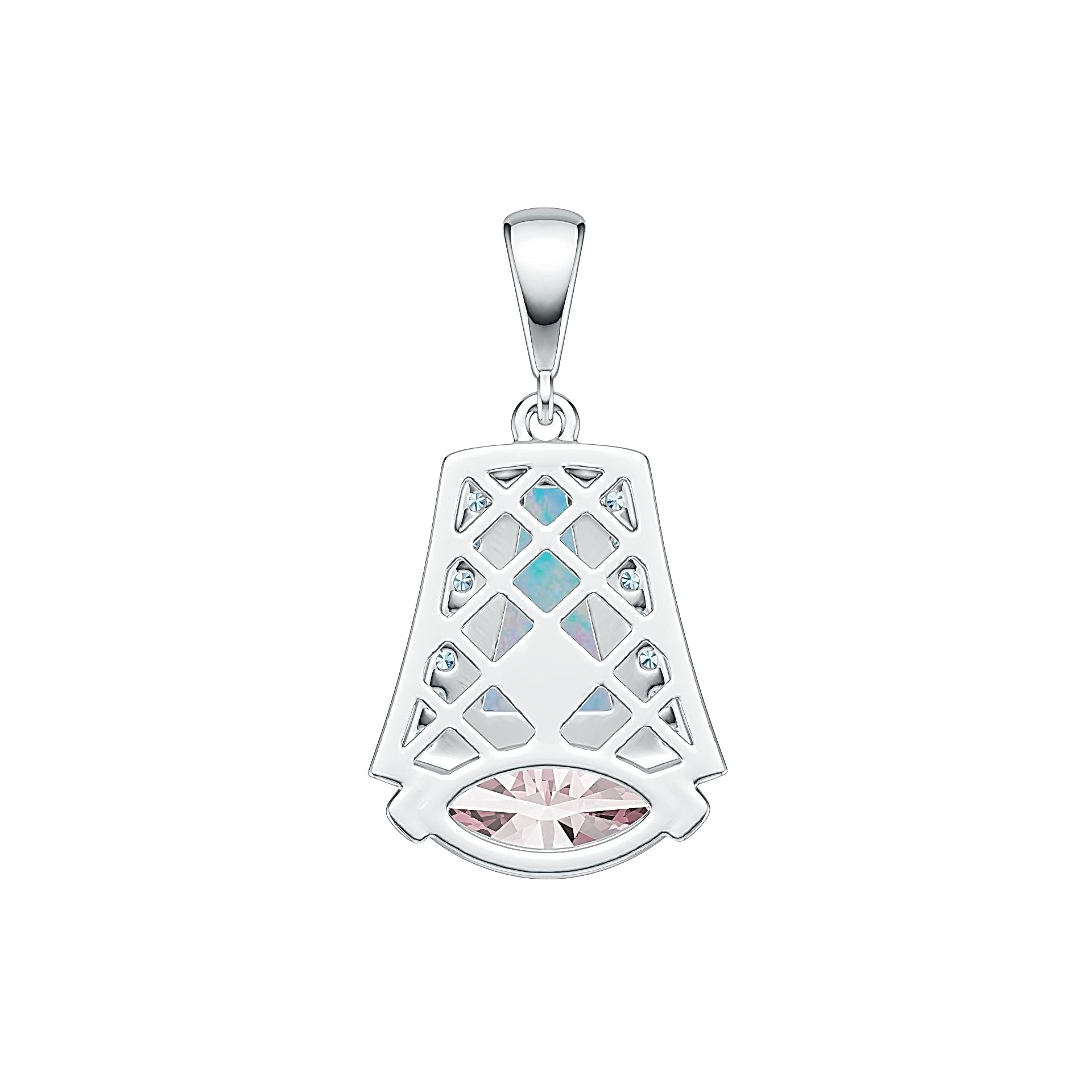 18K Gold Semi Mount Pendant Setting Cab 11X7mm Marquise MQ 12X6mm Diamond Accent DHJ