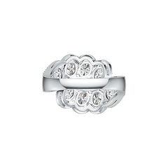 Sterling Silver Semi Mount Ring Setting Oval OV 5X4mm with White Topaz - Syzjewelry