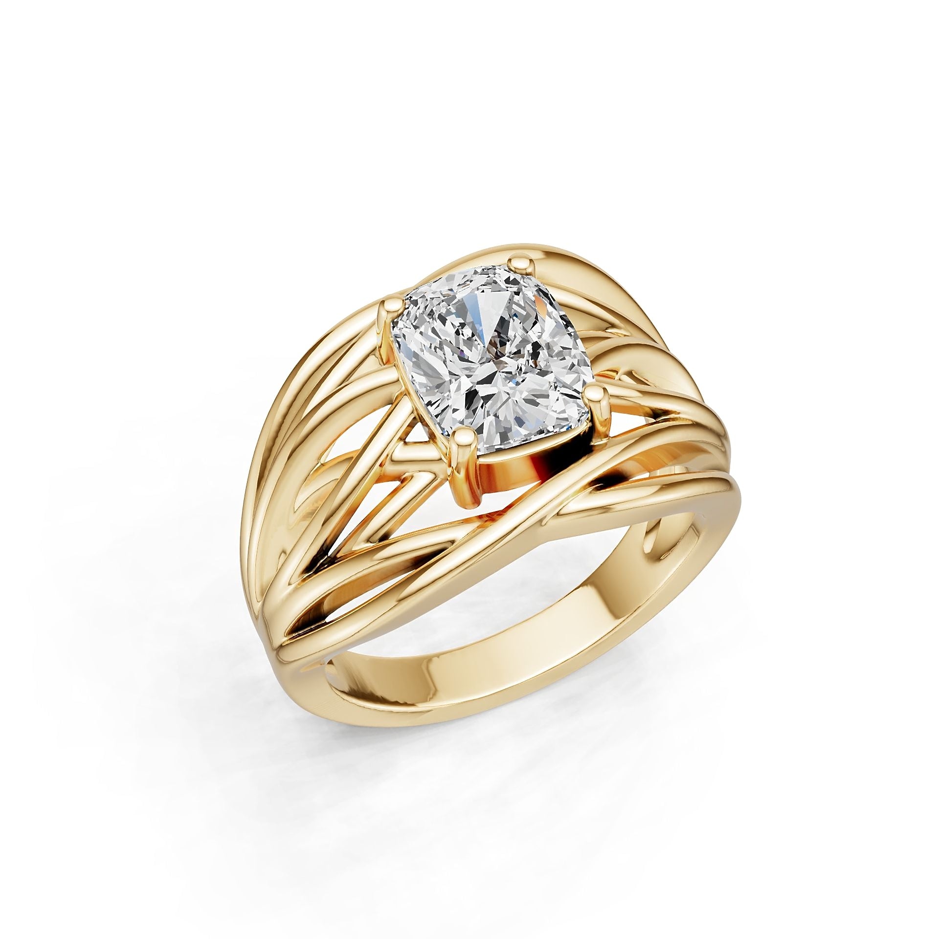 Platinum Semi Mount Ring Setting Cushion CU 8X6mm Syzjewelry