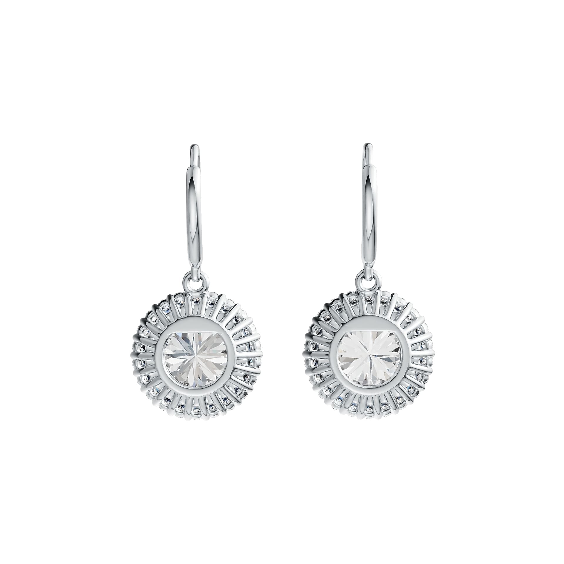 Sterling Silver Semi Mount Earrings Setting Round RD 8x8mm Halo DHJ