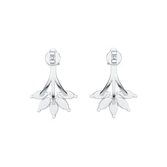 Sterling Silver Semi Mount Earrings Setting Marquise MQ 6X3mm RD 4X4mm DHJ